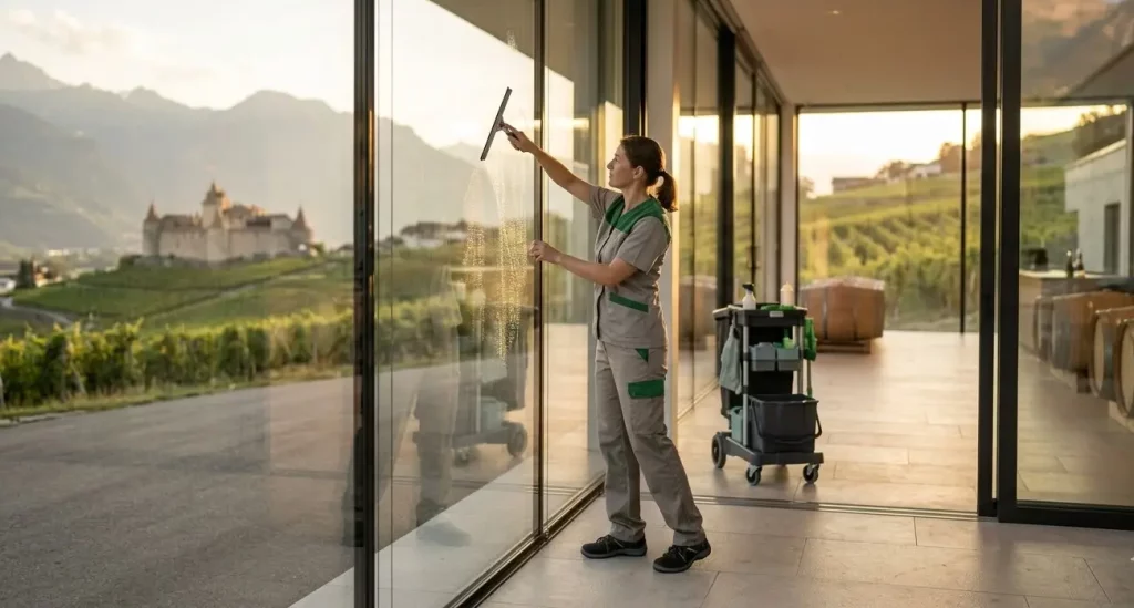 Entreprise de nettoyage à Aigle Swiss Services dans une cave du Chablais vaudois