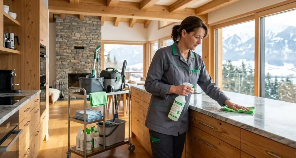 Nettoyage de chalet alpin à Aigle et stations vaudoises par Swiss Services