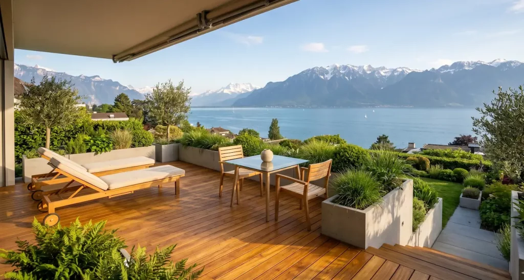 Nettoyage des terrasses Suisse romande par Swiss Services